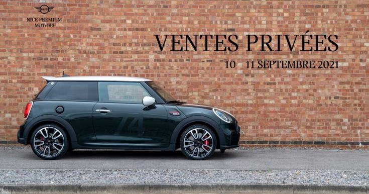 Votre MINI Store NICE PREMIUM Motors vous invite à ses Ventes Privées les Vendredi 10 et Samedi 11 Septembre.