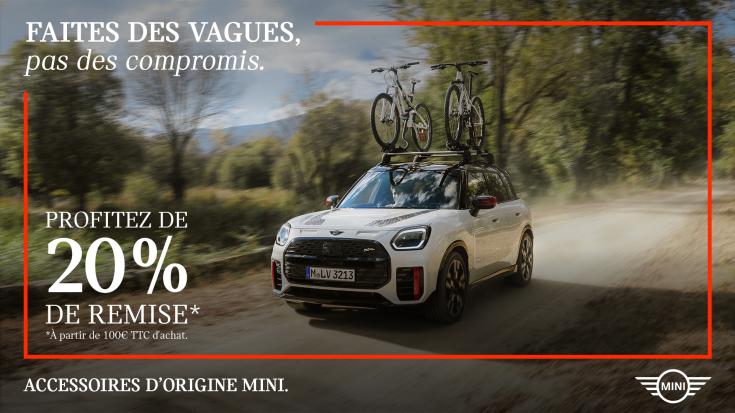 -20% de remise sur les accessoires d'Origine MINI pour tout achat de 100€TTC 