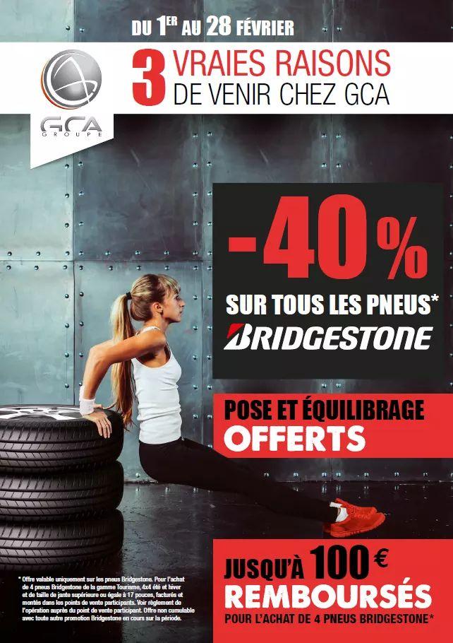 -40% sur vos pneus BRIDEGESTONE en Février