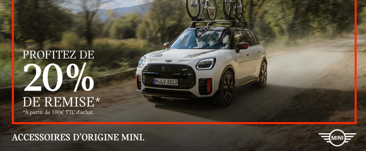 -20% de remise sur les accessoires d'Origine MINI pour tout achat de 100€TTC 